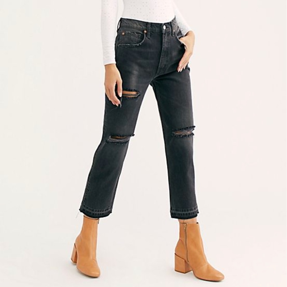 Free people -Leta slim leg in rugged black